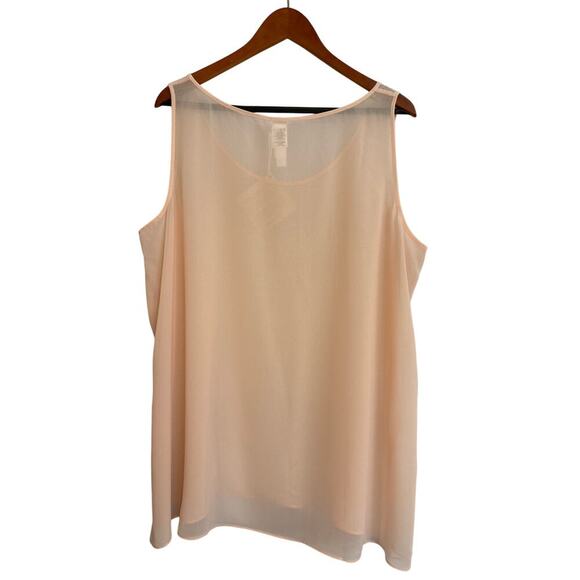 Women’s Wynne Layers Size 1X Peach Pink Sheer Tank Top. - Picture 3 of 3